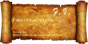 Fabritius Viola névjegykártya